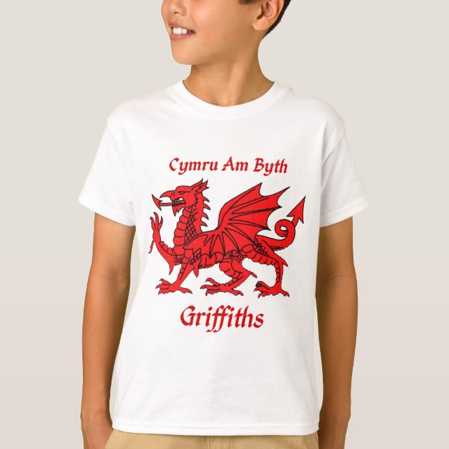 T-shirt Dragão de Griffiths Galês (Frente)