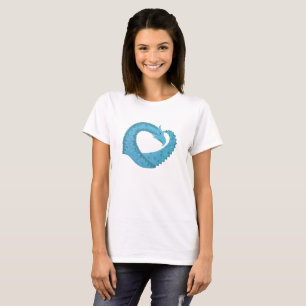 T-shirt Dragão do coração em branco