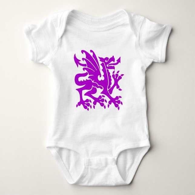 T-shirt Dragão Heráldico 01 - Roxo (Frente)