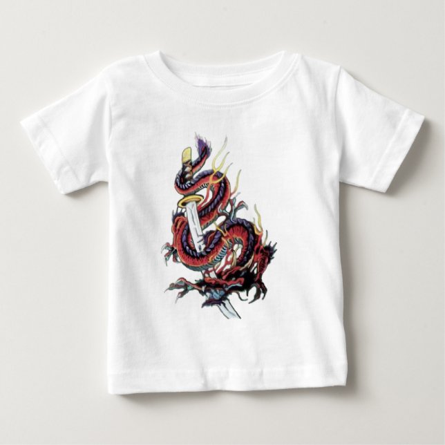 T-shirt Dragão japonês Katana de Sui Riu (Frente)