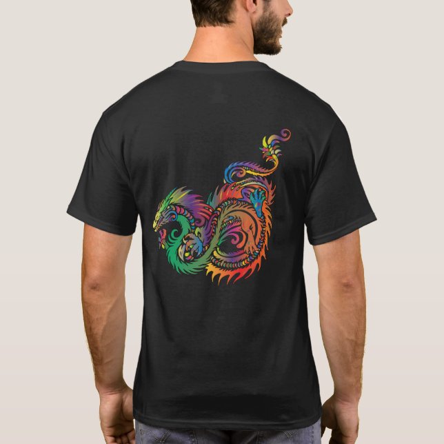 T-shirt Dragão Tribal Colorido (Verso)