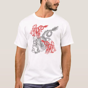 T-shirt Dragão vermelho chinês