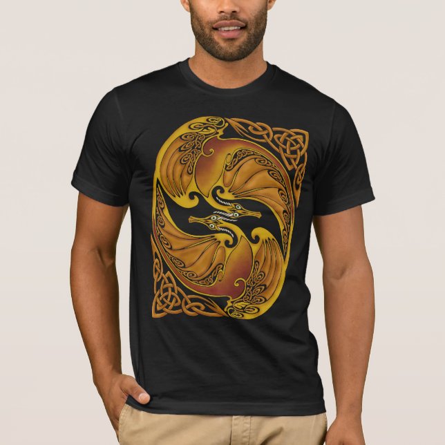 T-shirt Dragões celtas decorativos (Frente)