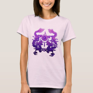 T-shirt Dragões CHINESES do roxo do ANO NOVO