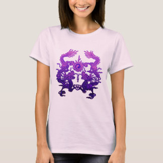T-shirt Dragões CHINESES do roxo do ANO NOVO