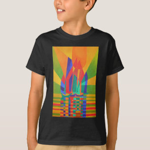 T-shirt Dreamboat A Cubist Lixo Em Cores Primárias