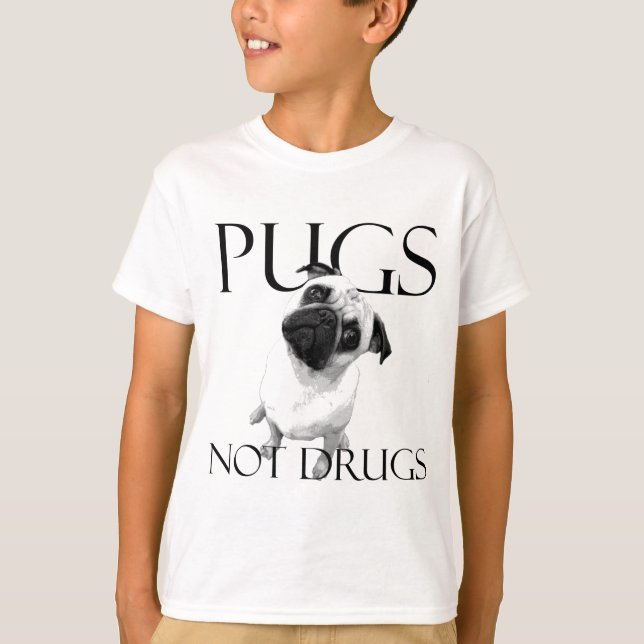 T-shirt Drogas dos Pugs não (Frente)