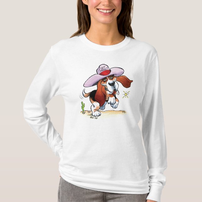 T-shirt Drool obtido Basset? Hoodie das senhoras (Frente)