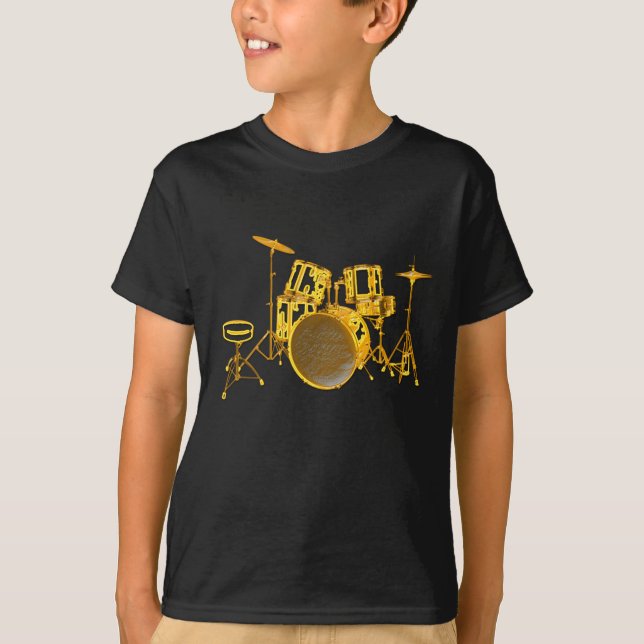 T-shirt Drumkit - amarelo (Frente)