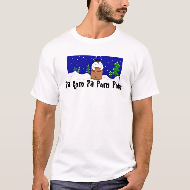 T-shirt Drumming Snowman (Frente)
