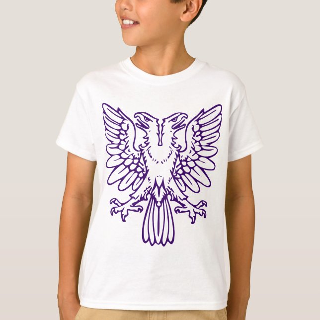 T-shirt Duas Águia de Cabeça - Roxo Profundo (Frente)