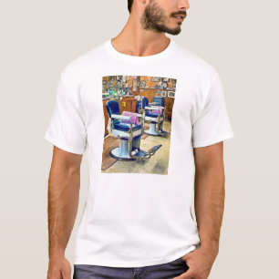 T-shirt Duas Cadeiras de Barbeiro com Capas de Listras Ros