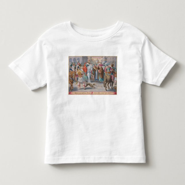 T-shirt Duas monges apresentam os bichos-da-seda (Frente)