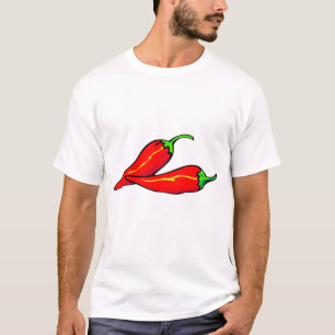 T-shirt Duas pimentas de pimentão vermelho no lado