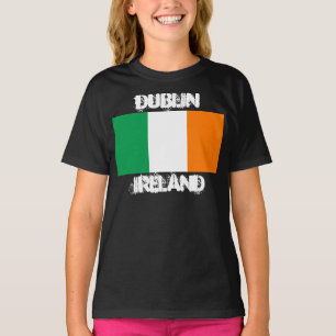T-shirt Dublin, Irlanda com pavilhão irlandês
