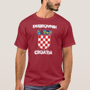 T-shirt Dubrovnik, Croácia com casaco de armas
