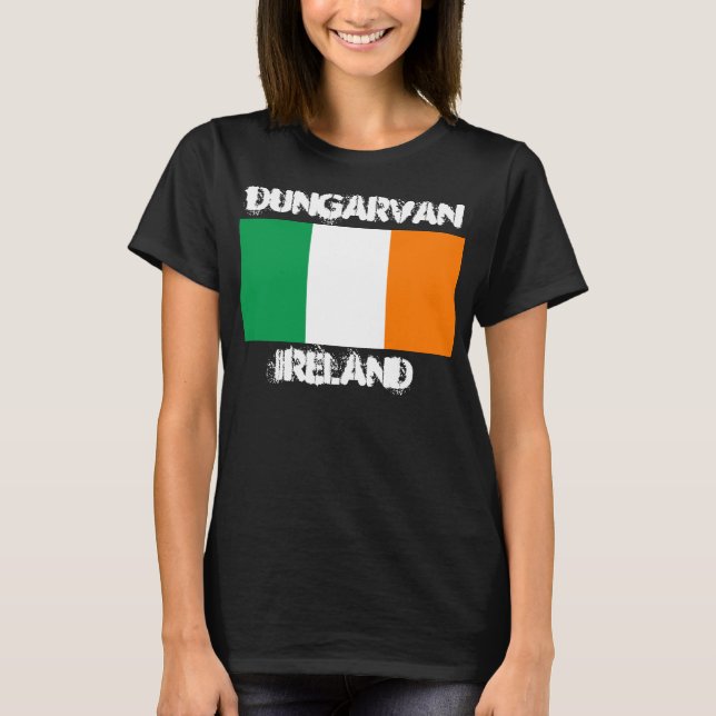T-shirt Dungarvan, Irlanda com bandeira irlandesa (Frente)