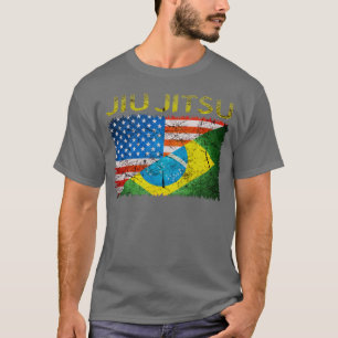 T-shirt duplo das bandeiras de Jiu Jitsu do