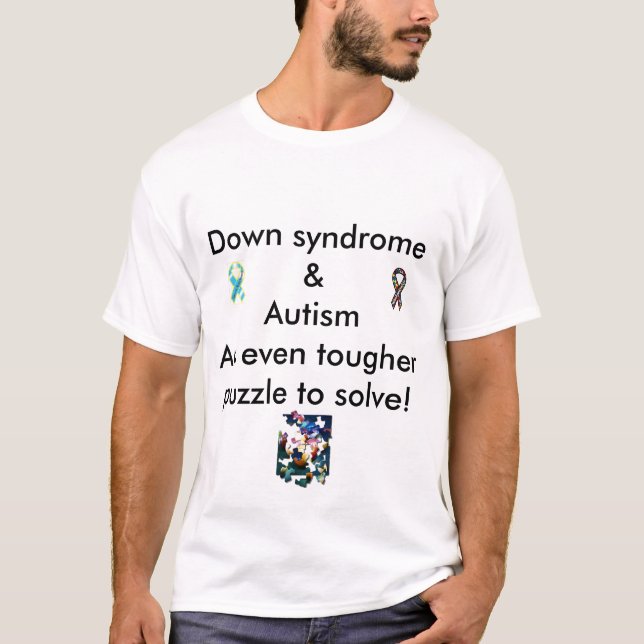 T-shirt duplo de Dx para baixo do syndome & do (Frente)