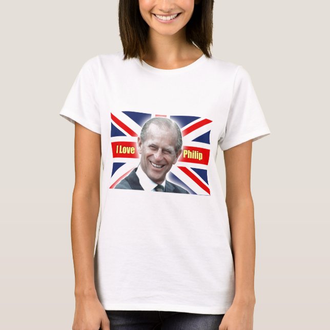 T-shirt Duque de Einburgh - Eu amo Philip (Frente)