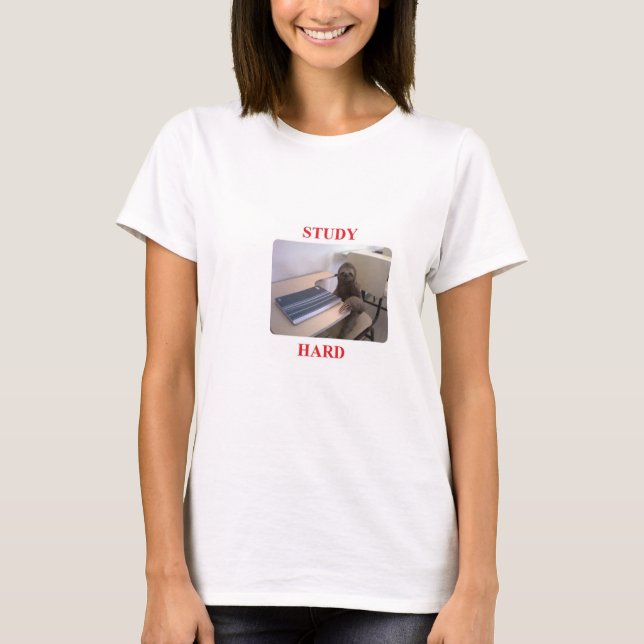T-shirt Duro do estudo das preguiças (Frente)
