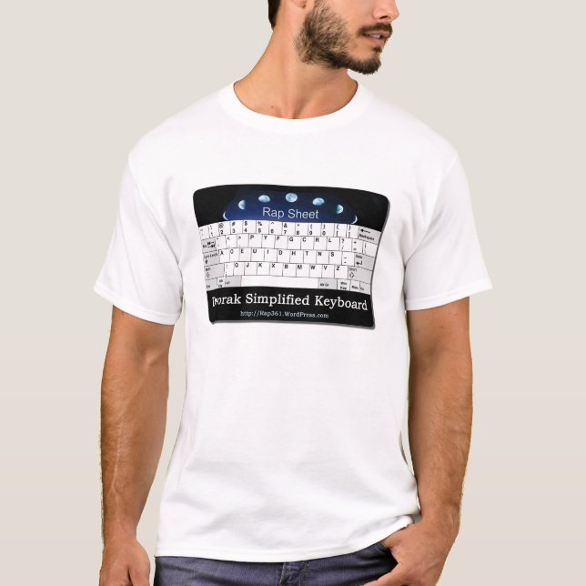 T-shirt Dvorak simplificou o teclado (Frente)