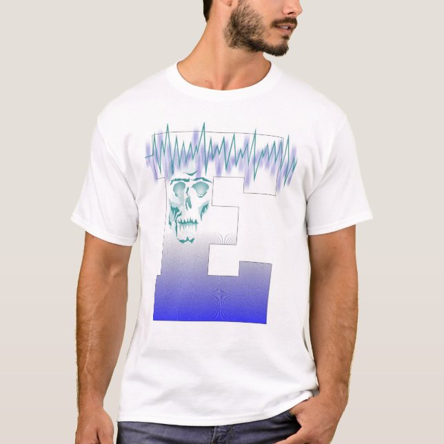 T-shirt E e crânio (Frente)