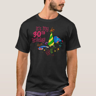 T-shirt É meu aniversário de 30 anos (os chapéus do
