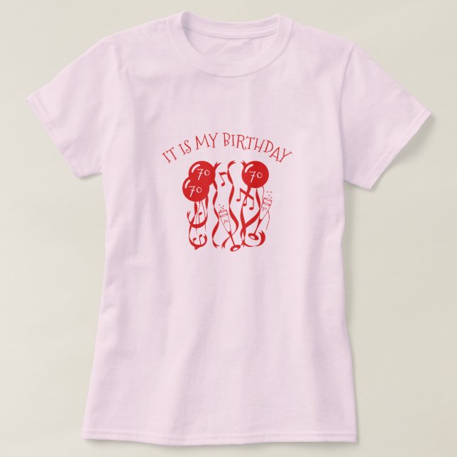T-shirt é meu aniversário que eu tenho 70 anos velho (Frente do Design)
