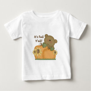 T-shirt "É outono Y'all" Outono Criança do Urso de Teddy