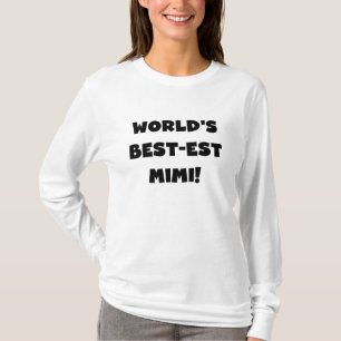 T-shirt e presente pretos do texto Mimi do