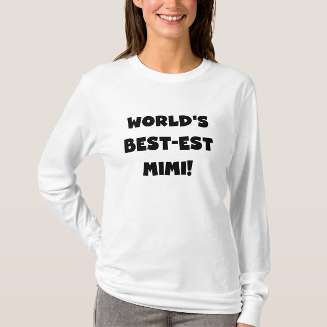 T-shirt e presente pretos do texto Mimi do (Frente)