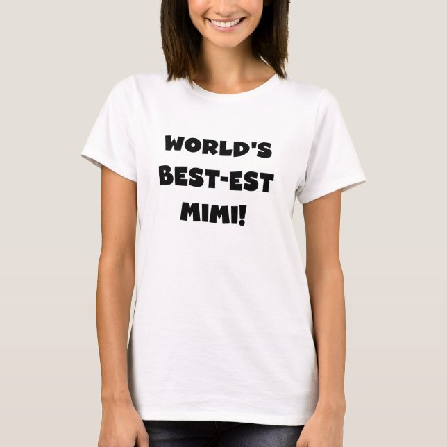 T-shirt e presente pretos do texto Mimi do (Frente)