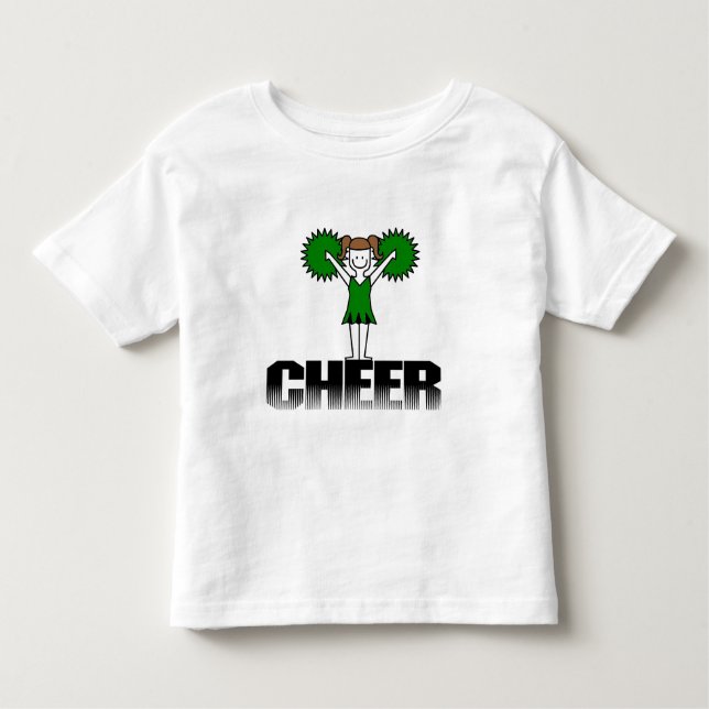 T-shirt e presentes Cheerleading verdes (Frente)