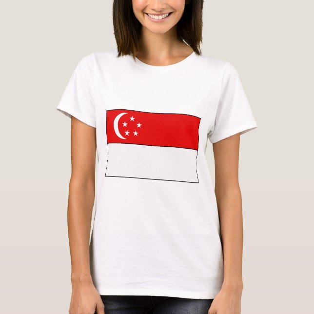 T-shirt e presentes da bandeira de Singapore (Frente)