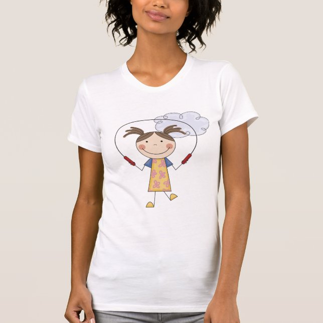 T-shirt e presentes da corda de salto da menina (Frente)