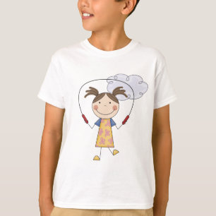 T-shirt e presentes da corda de salto da menina