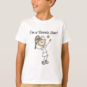 T-shirt e presentes da estrela de tênis da menina