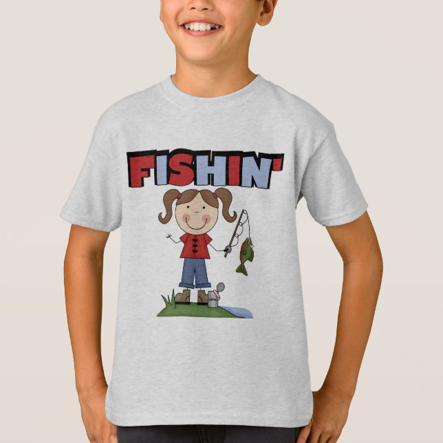T-shirt e presentes da menina de Fishin (Frente)