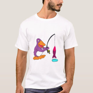 T-shirt e presentes da pesca do gelo do pinguim