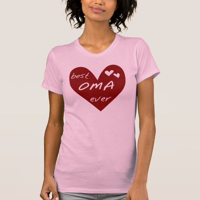 T-shirt e presentes de Oma do coração vermelho os (Frente)