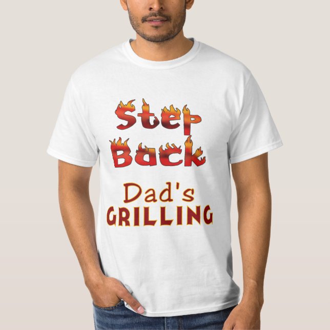 T-shirt e presentes do churrasco do pai traseiro (Frente)