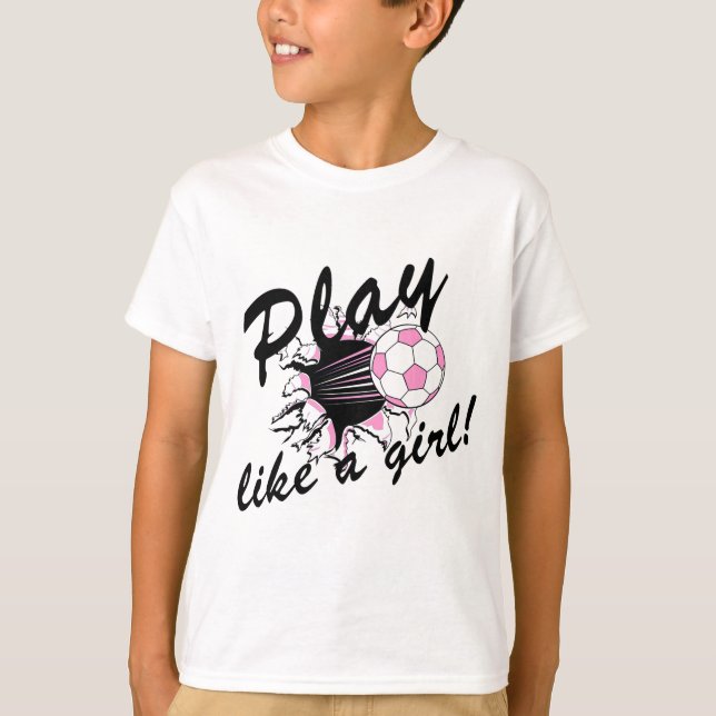 T-shirt e presentes do futebol das meninas (Frente)