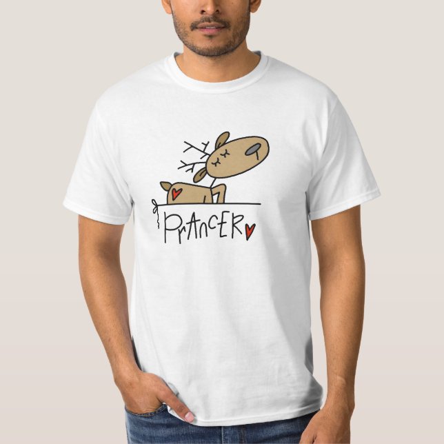 T-shirt e presentes do Natal da rena de Prancer (Frente)