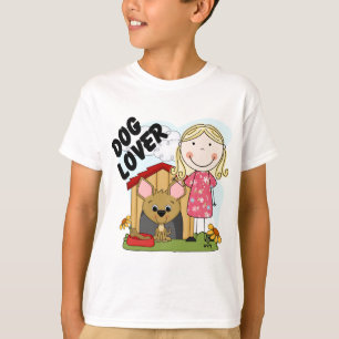 T-shirt e presentes louros da menina do amante do