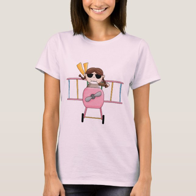 T-shirt e presentes piloto da menina (Frente)