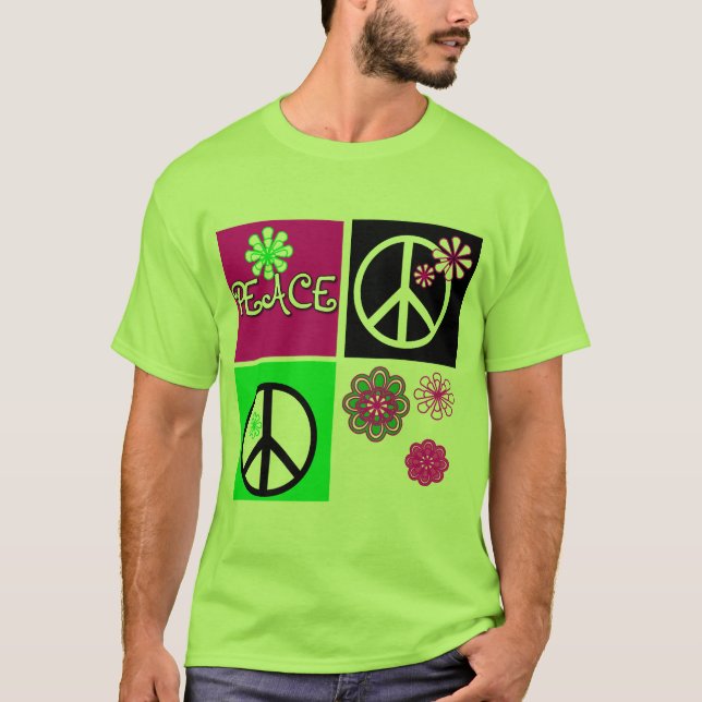 T-shirt e presentes quentes da paz das cores (Frente)