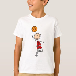 T-shirt e presentes vermelhos do basquetebol dos