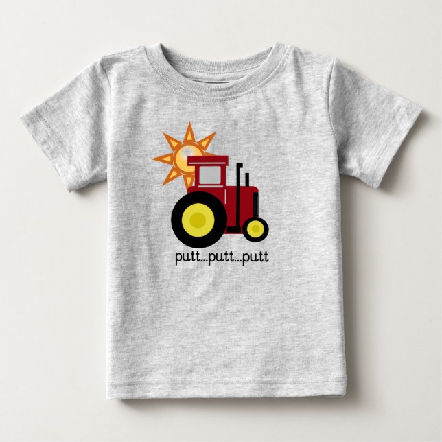T-shirt e presentes vermelhos do trator de fazenda (Frente)
