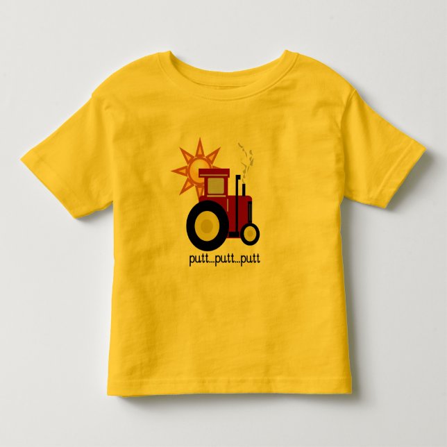 T-shirt e presentes vermelhos do trator de fazenda (Frente)